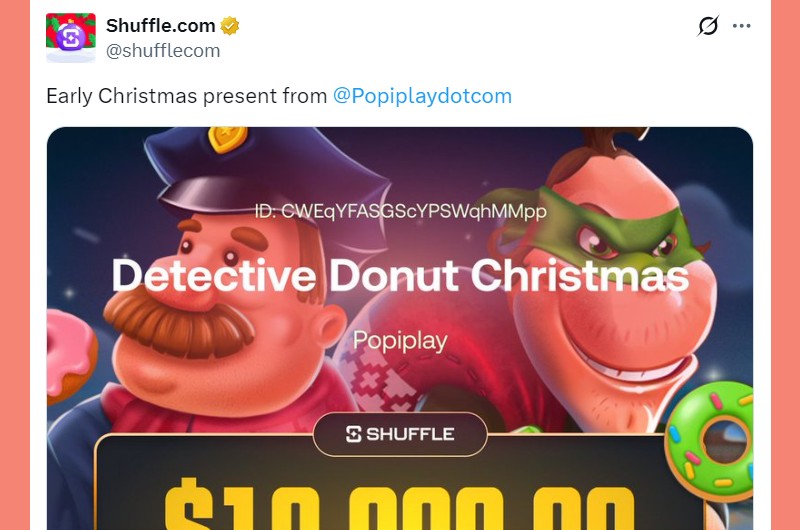 Twitter Detective Donut Christmas Win at Shuffle